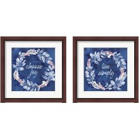 Framed 'Indigo Petals 2 Piece Framed Art Print Set' border=