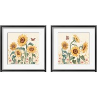 Framed 'Sunflower Season 2 Piece Framed Art Print Set' border=