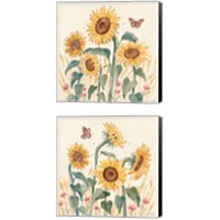 Framed 'Sunflower Season 2 Piece Canvas Print Set' border=