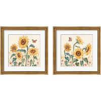 Framed 'Sunflower Season 2 Piece Framed Art Print Set' border=