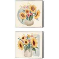 Framed 'Sunflower Season 2 Piece Canvas Print Set' border=