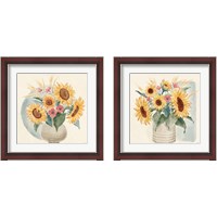 Framed 'Sunflower Season 2 Piece Framed Art Print Set' border=