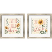 Framed 'Sunflower Season 2 Piece Framed Art Print Set' border=