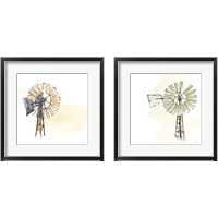 Framed 'Windmill  2 Piece Framed Art Print Set' border=