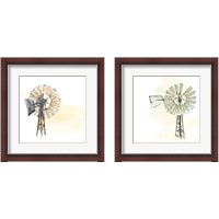 Framed 'Windmill  2 Piece Framed Art Print Set' border=