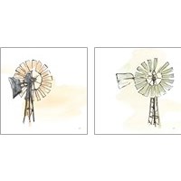 Framed Windmill  2 Piece Art Print Set