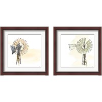 Framed 'Windmill  2 Piece Framed Art Print Set' border=
