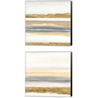 Framed 'Gold and Gray Sand 2 Piece Canvas Print Set' border=