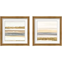 Framed 'Gold and Gray Sand 2 Piece Framed Art Print Set' border=