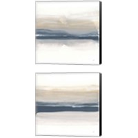 Framed Tonal Blue Gray 2 Piece Canvas Print Set