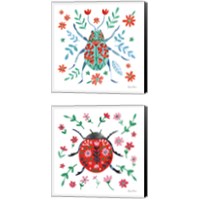 Framed 'Folk Beetle 2 Piece Canvas Print Set' border=