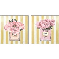 Framed 'Floral Perfume 2 Piece Art Print Set' border=