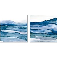Framed Blue Grayscape 2 Piece Art Print Set