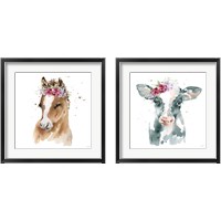 Framed Floral Animal 2 Piece Framed Art Print Set