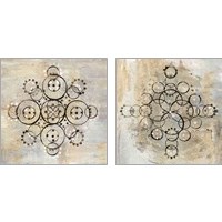 Framed Neutral Mandala 2 Piece Art Print Set