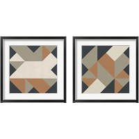 Framed 'Triangles Highland 2 Piece Framed Art Print Set' border=