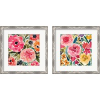 Framed 'Summer Petals 2 Piece Framed Art Print Set' border=
