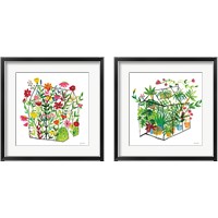 Framed 'Greenhouse Blooming 2 Piece Framed Art Print Set' border=