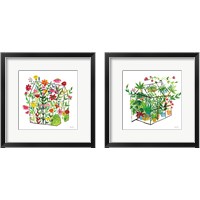 Framed 'Greenhouse Blooming 2 Piece Framed Art Print Set' border=