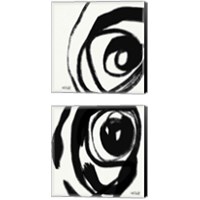 Framed 'Black and White Abstract 2 Piece Canvas Print Set' border=