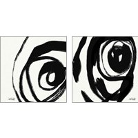 Framed Black and White Abstract 2 Piece Art Print Set
