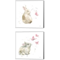 Framed 'Dreaming Bunny 2 Piece Canvas Print Set' border=