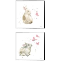 Framed 'Dreaming Bunny 2 Piece Canvas Print Set' border=