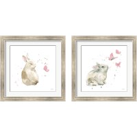 Framed 'Dreaming Bunny 2 Piece Framed Art Print Set' border=