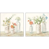 Framed 'Marmalade Flowers 2 Piece Art Print Set' border=