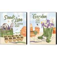 Framed 'In My Garden 2 Piece Canvas Print Set' border=