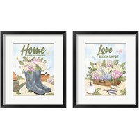 Framed 'In My Garden 2 Piece Framed Art Print Set' border=