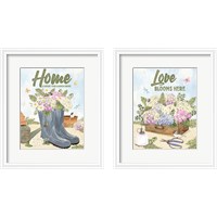 Framed 'In My Garden 2 Piece Framed Art Print Set' border=