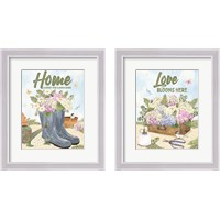 Framed 'In My Garden 2 Piece Framed Art Print Set' border=