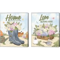 Framed 'In My Garden 2 Piece Canvas Print Set' border=