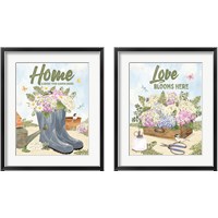 Framed 'In My Garden 2 Piece Framed Art Print Set' border=