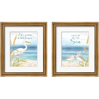 Framed 'By the Seashore 2 Piece Framed Art Print Set' border=