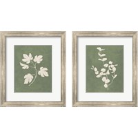 Framed 'Botanical Study Forest Green 2 Piece Framed Art Print Set' border=