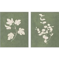 Framed 'Botanical Study Forest Green 2 Piece Art Print Set' border=