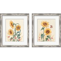 Framed 'Sunflower Season  2 Piece Framed Art Print Set' border=