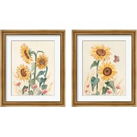 Framed 'Sunflower Season  2 Piece Framed Art Print Set' border=