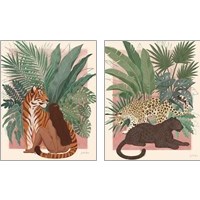 Framed Majestic Cats 2 Piece Art Print Set