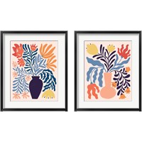 Framed 'Mid Mod Floral 2 Piece Framed Art Print Set' border=