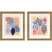 Framed 'Mid Mod Floral 2 Piece Framed Art Print Set' border=