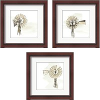 Framed 'Windmill 3 Piece Framed Art Print Set' border=