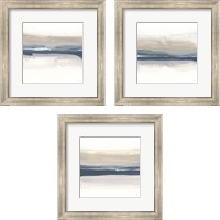 Framed 'Tonal Blue Gray 3 Piece Framed Art Print Set' border=