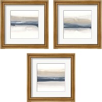 Framed 'Tonal Blue Gray 3 Piece Framed Art Print Set' border=