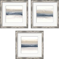 Framed 'Tonal Blue Gray 3 Piece Framed Art Print Set' border=