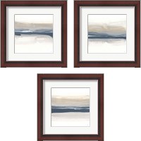 Framed Tonal Blue Gray 3 Piece Framed Art Print Set