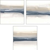 Framed 'Tonal Blue Gray 3 Piece Art Print Set' border=