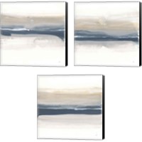 Framed Tonal Blue Gray 3 Piece Canvas Print Set